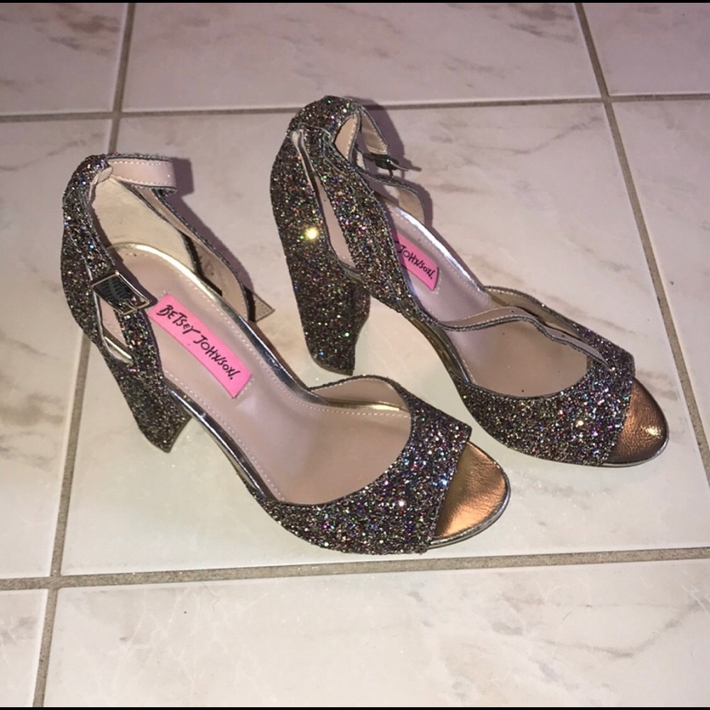 Betsey Johnson glitter sparkle heels